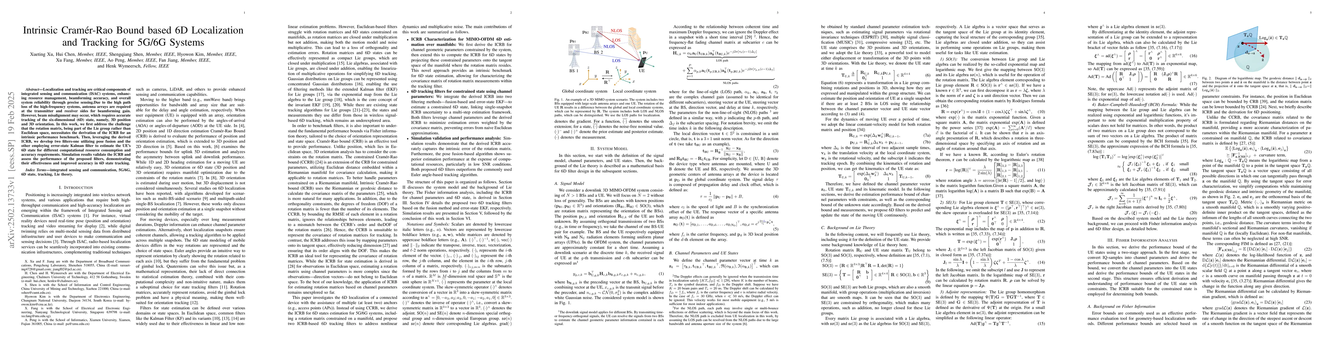 Thumbnail for Intrinsic Cramér-Rao Bound based 6D Localization and Tracking for
  5G/6G Systems