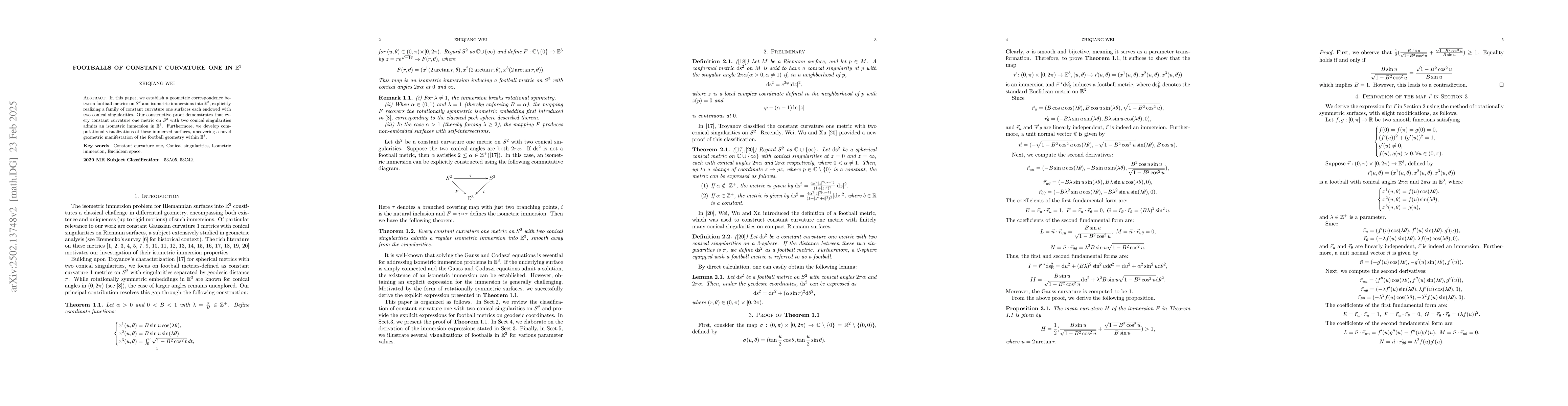 Thumbnail for Footballs of constant curvature one in $\mathbb{E}^{3}$