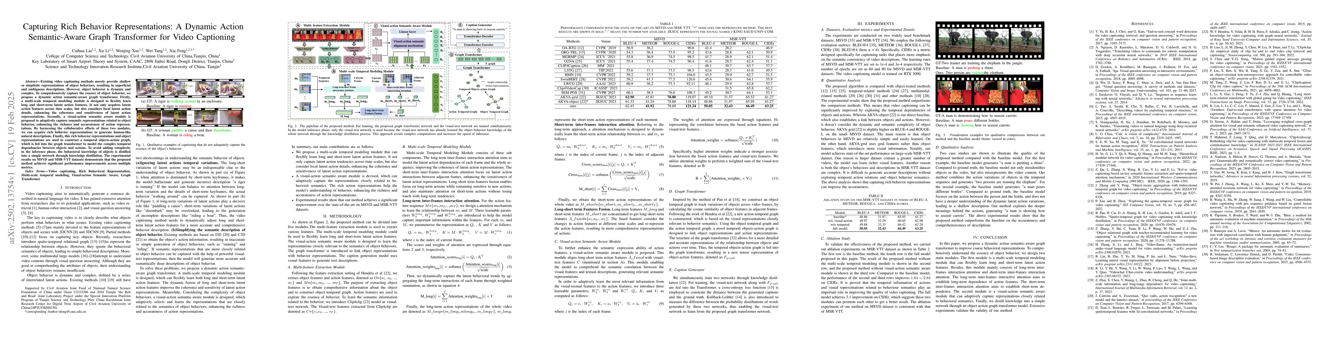 Thumbnail for Capturing Rich Behavior Representations: A Dynamic Action Semantic-Aware
  Graph Transformer for Video Captioning