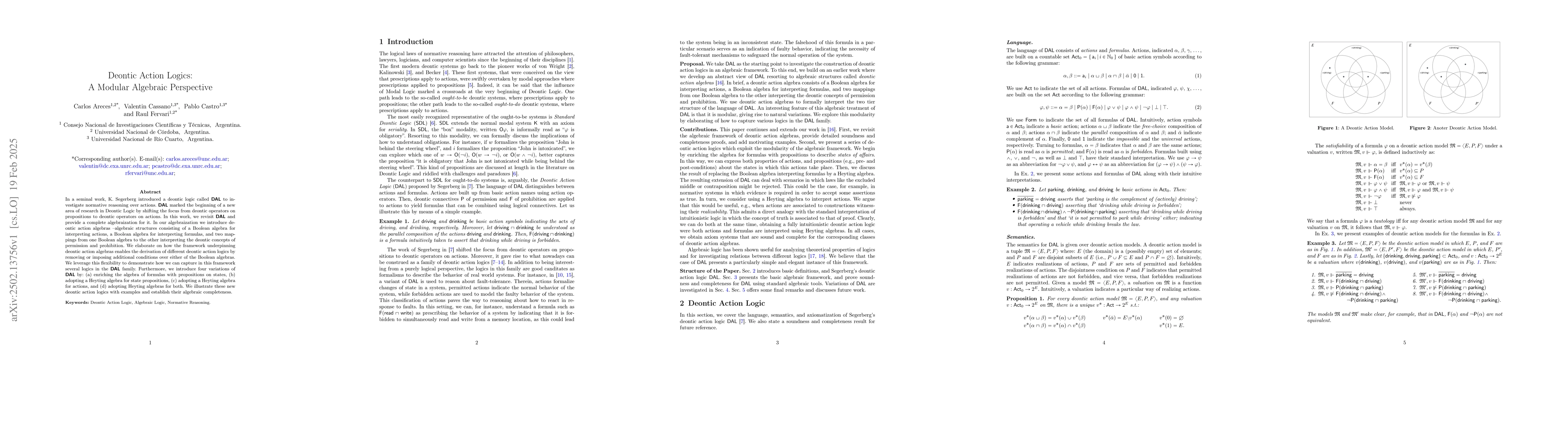 Thumbnail for Deontic Action Logics: A Modular Algebraic Perspective