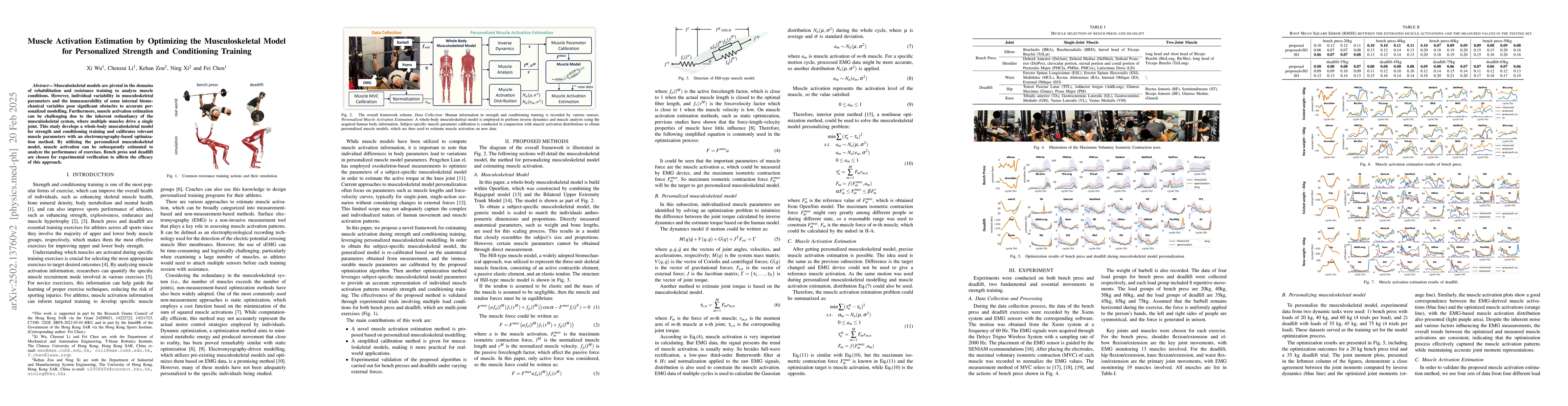 Thumbnail for Muscle Activation Estimation by Optimizing the Musculoskeletal Model for
  Personalized Strength and Conditioning Training