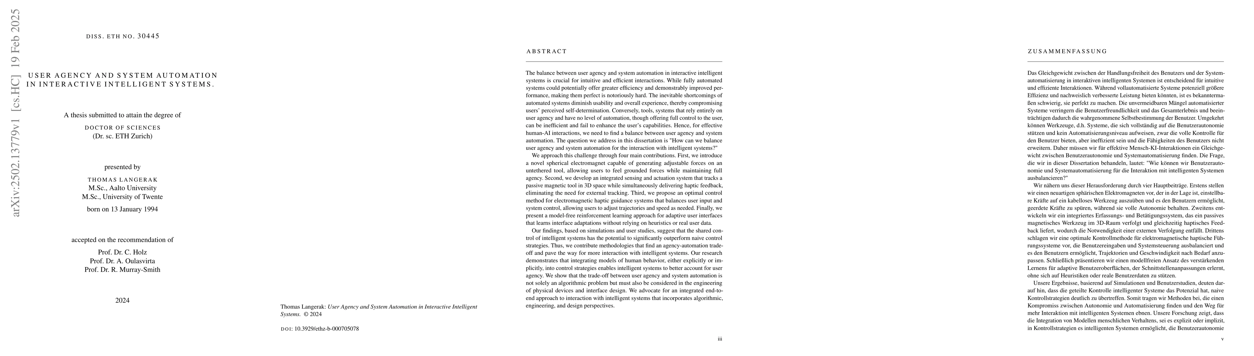 Thumbnail for User Agency and System Automation in Interactive Intelligent Systems