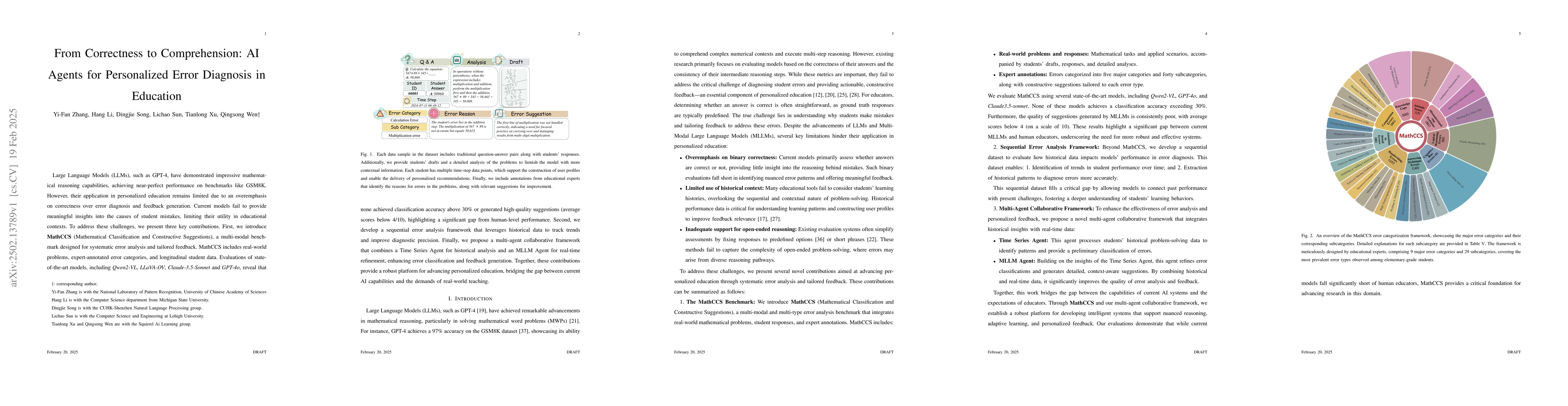 Thumbnail for From Correctness to Comprehension: AI Agents for Personalized Error
  Diagnosis in Education