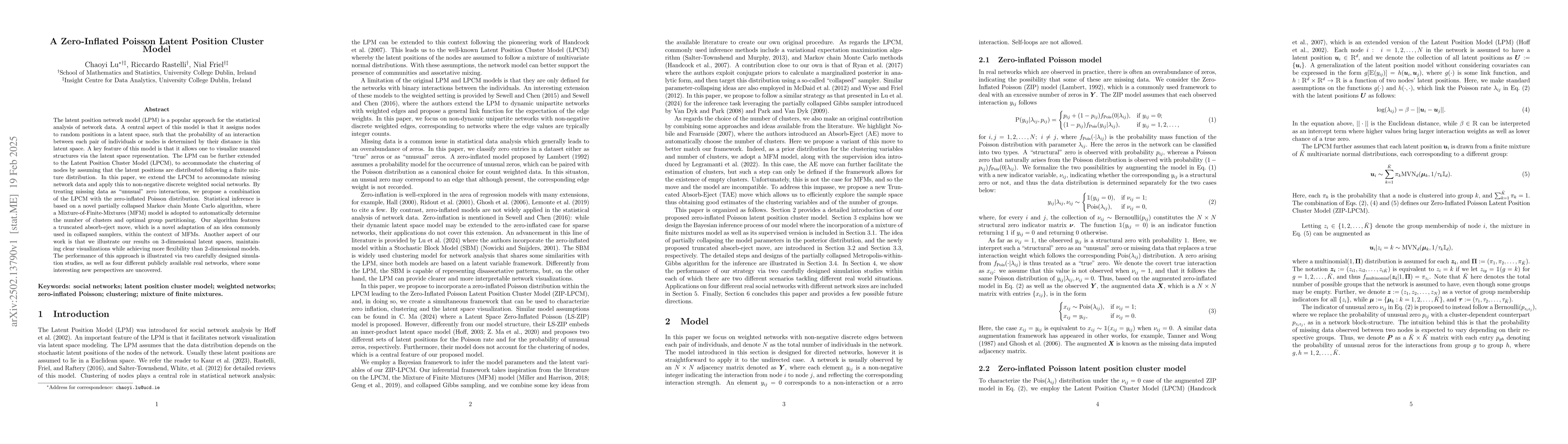 Thumbnail for A Zero-Inflated Poisson Latent Position Cluster Model