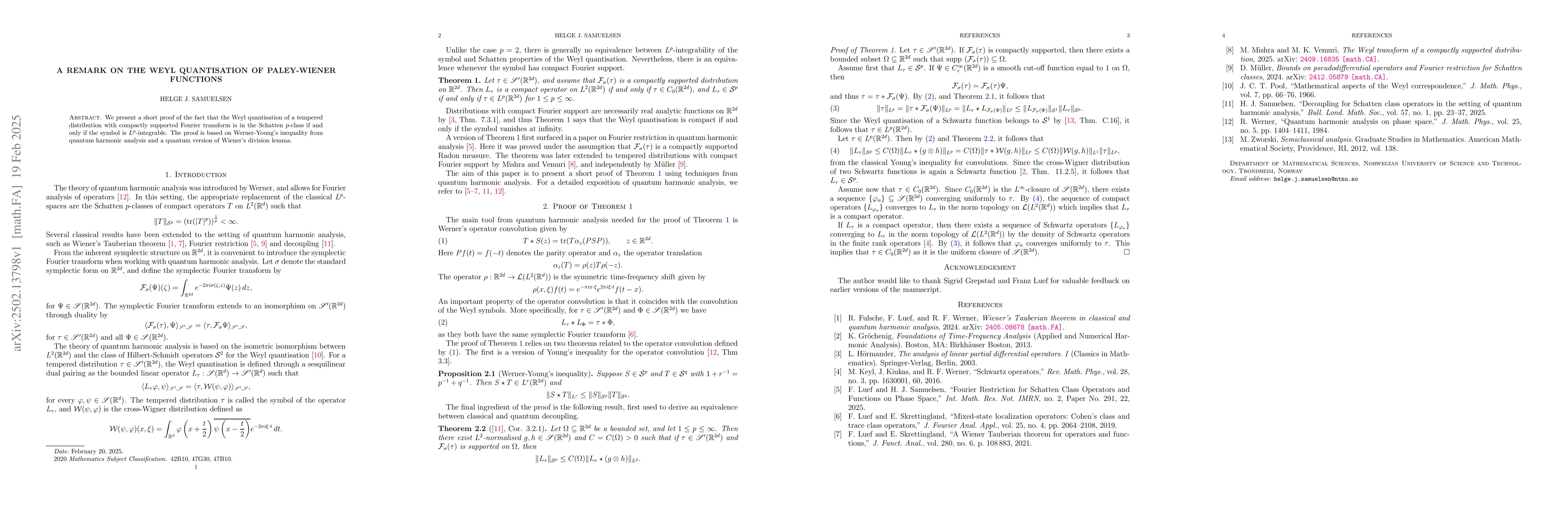 Thumbnail for A remark on the Weyl quantisation of Paley-Wiener functions
