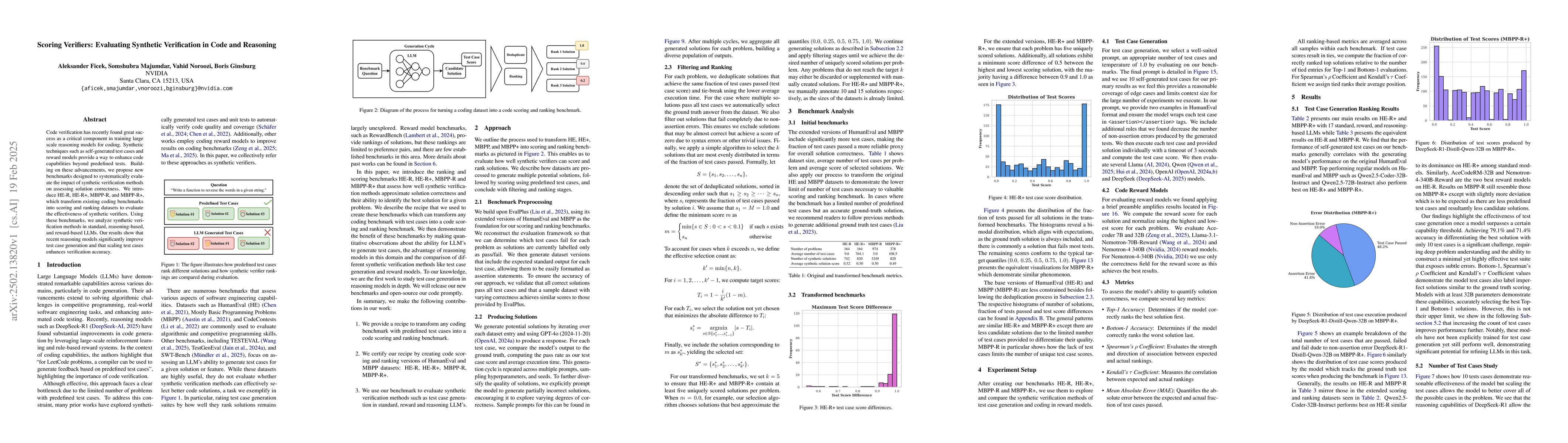 Thumbnail for Scoring Verifiers: Evaluating Synthetic Verification in Code and
  Reasoning