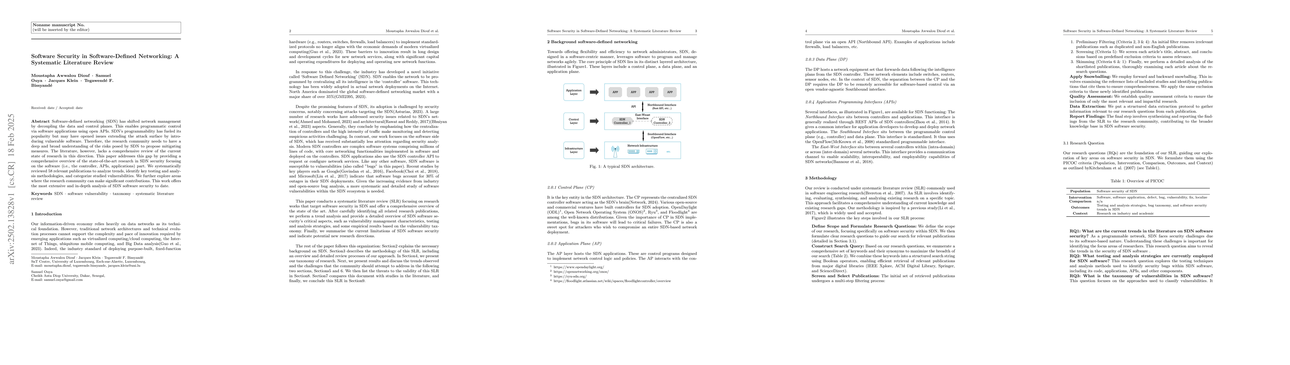 Thumbnail for Software Security in Software-Defined Networking: A Systematic
  Literature Review