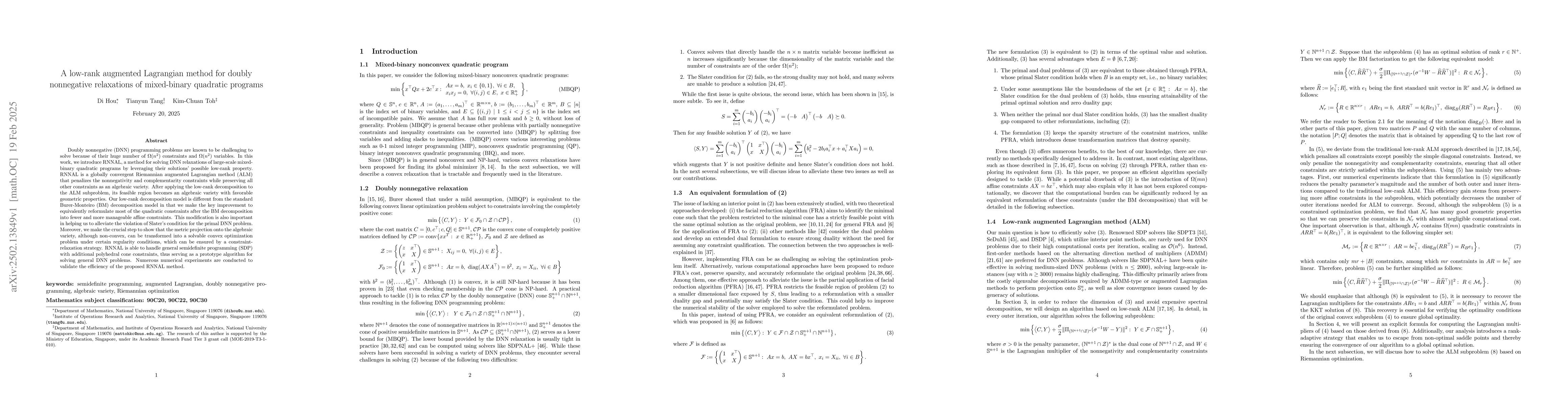 Thumbnail for A low-rank augmented Lagrangian method for doubly nonnegative
  relaxations of mixed-binary quadratic programs