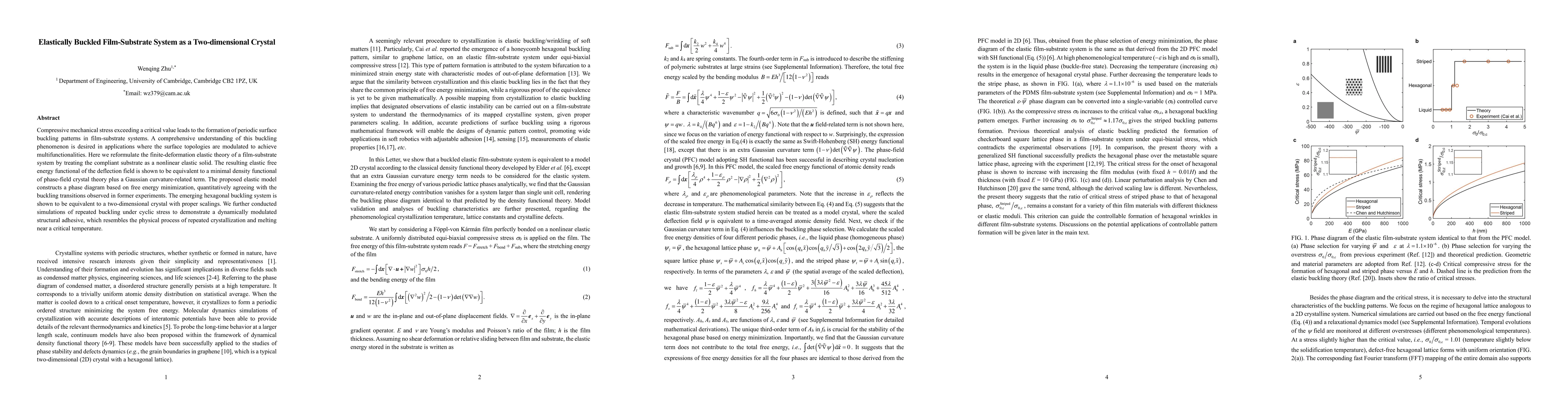 Thumbnail for Elastically Buckled Film-Substrate System as a Two-dimensional Crystal