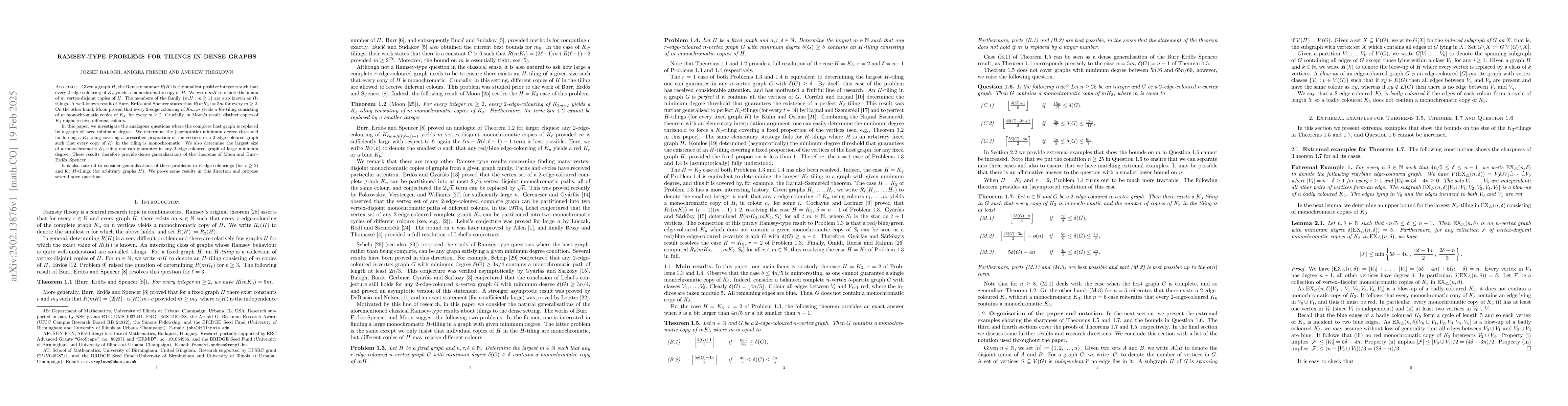 Thumbnail for Ramsey-type problems for tilings in dense graphs