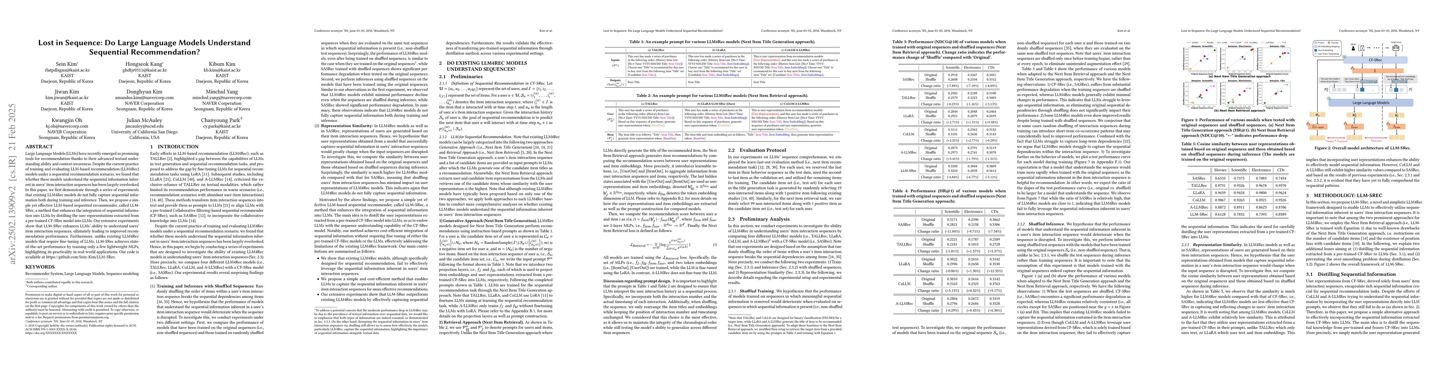 Thumbnail for Lost in Sequence: Do Large Language Models Understand Sequential
  Recommendation?
