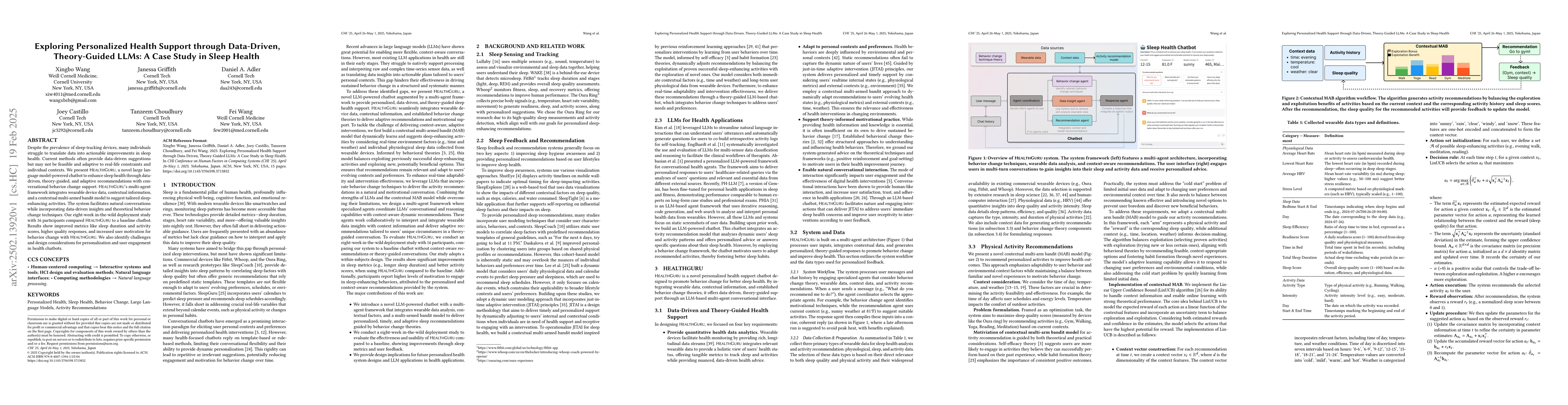 Thumbnail for Exploring Personalized Health Support through Data-Driven, Theory-Guided
  LLMs: A Case Study in Sleep Health