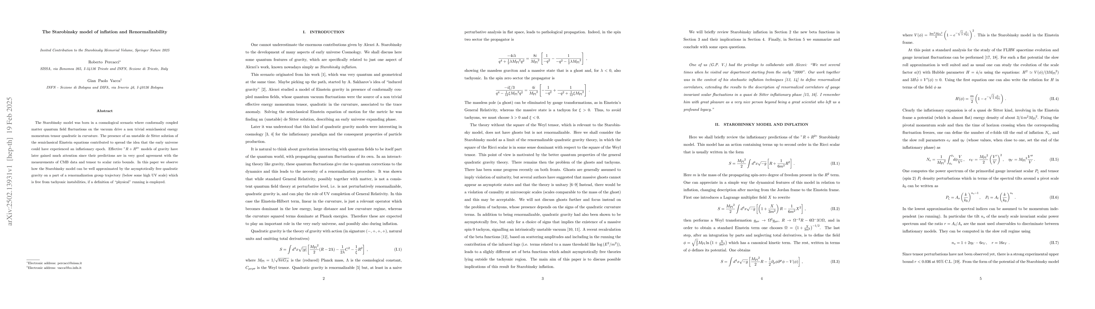 Thumbnail for The Starobinsky model of inflation and Renormalizability