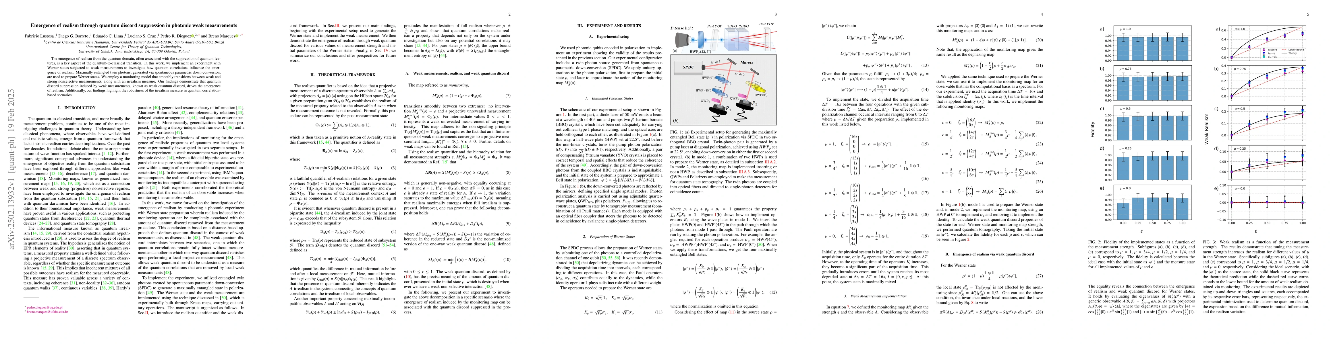 Thumbnail for Emergence of realism through quantum discord suppression in photonic
  weak measurements