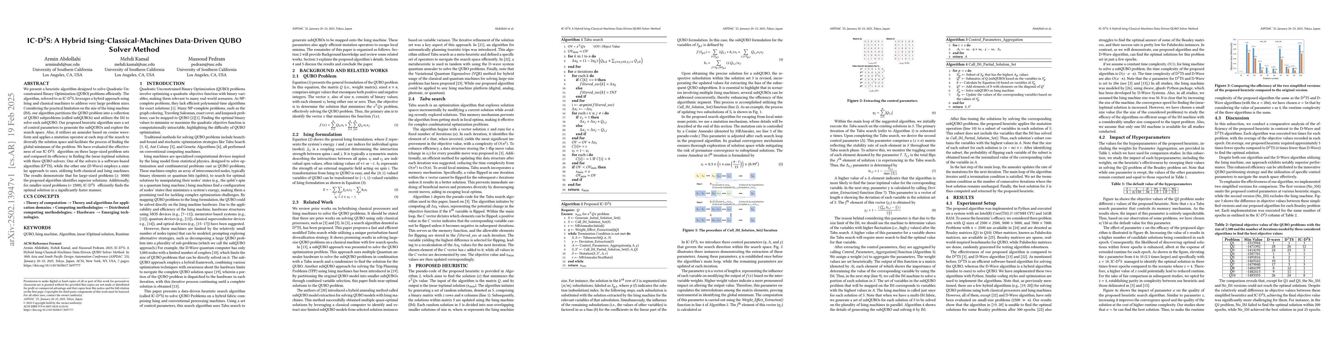 Thumbnail for IC-D2S: A Hybrid Ising-Classical-Machines Data-Driven QUBO Solver Method