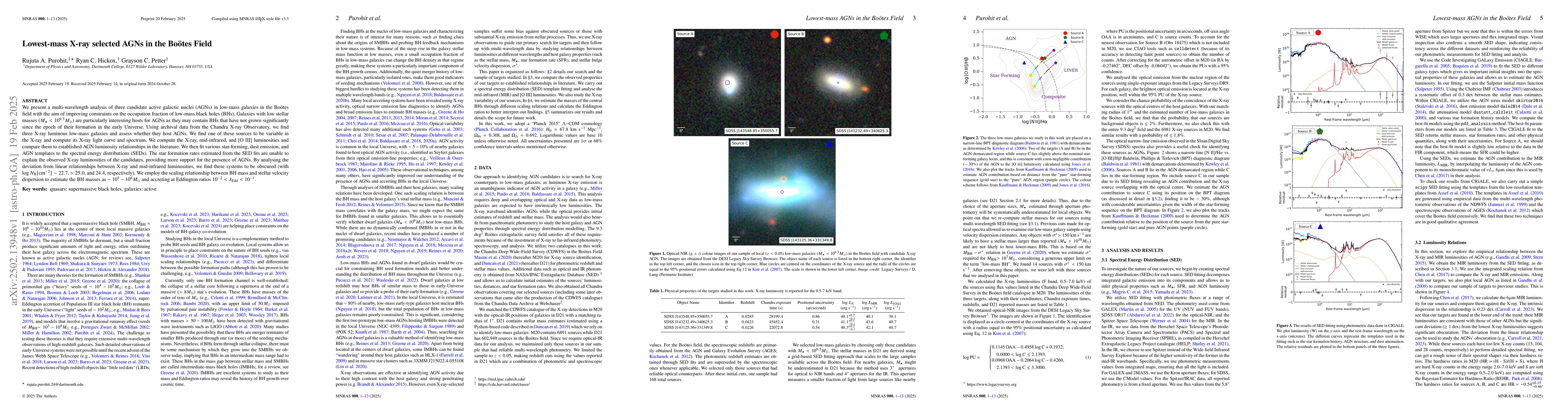 Thumbnail for Lowest-mass X-ray selected AGNs in the Boötes Field