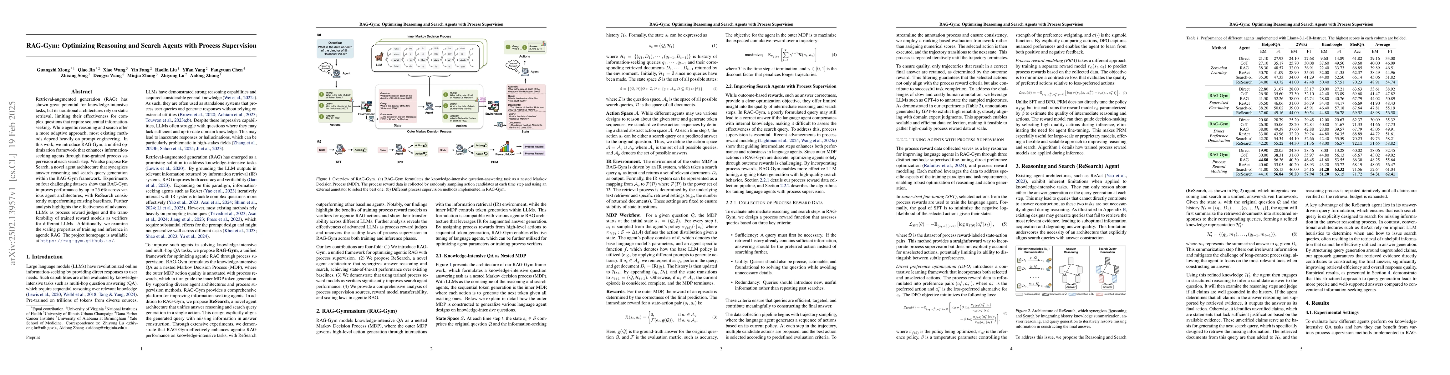Thumbnail for RAG-Gym: Optimizing Reasoning and Search Agents with Process Supervision