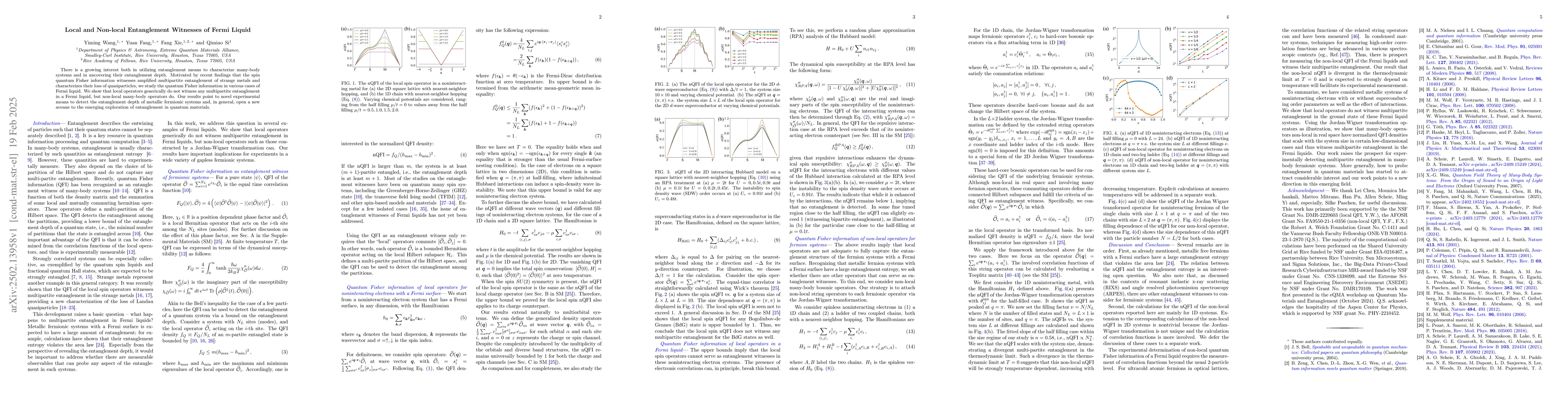 Thumbnail for Local and Non-local Entanglement Witnesses of Fermi Liquid