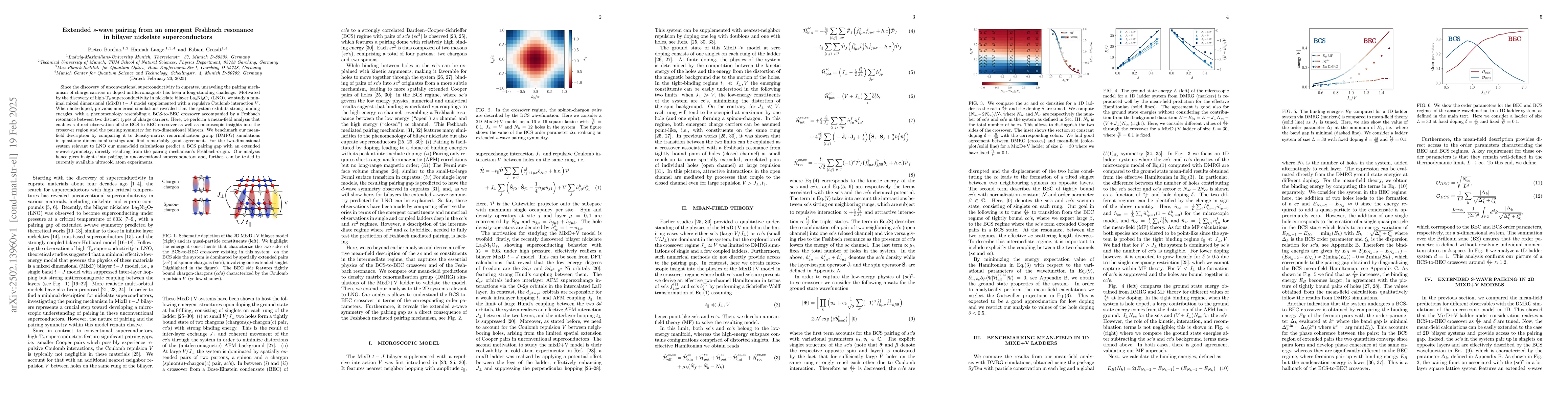 Thumbnail for Extended $s$-wave pairing from an emergent Feshbach resonanc in bilayer
  nickelate superconductors