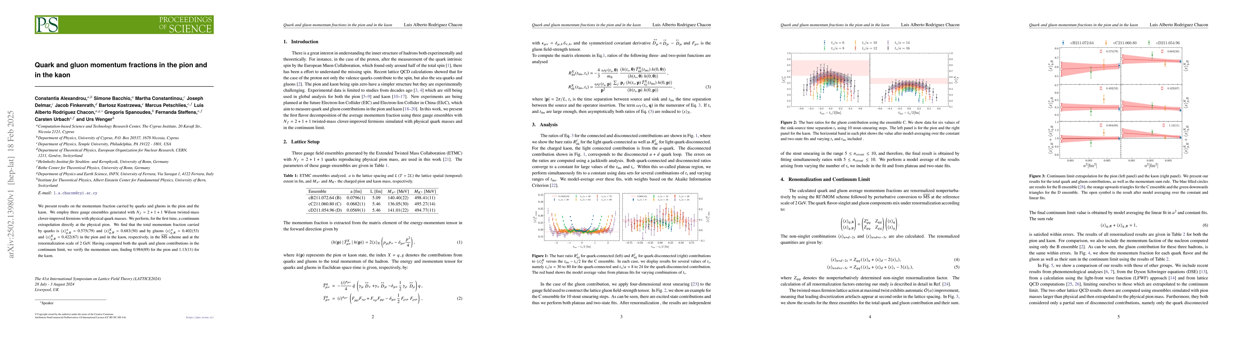 Thumbnail for Quark and gluon momentum fractions in the pion and in the kaon