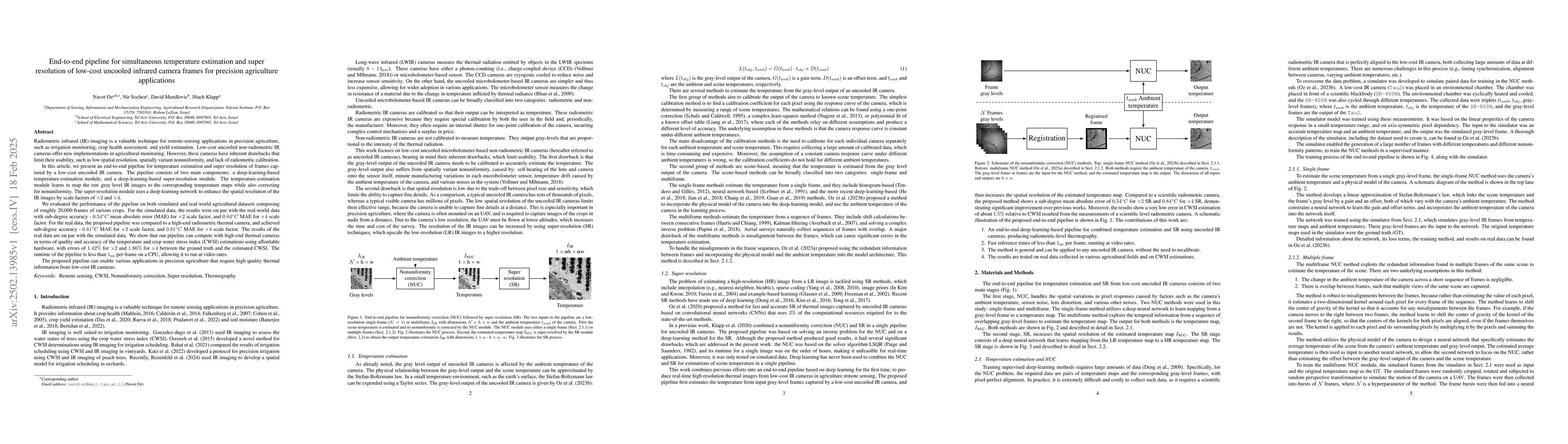 Thumbnail for End-to-end pipeline for simultaneous temperature estimation and super
  resolution of low-cost uncooled infrared camera frames for precision
  agriculture applications