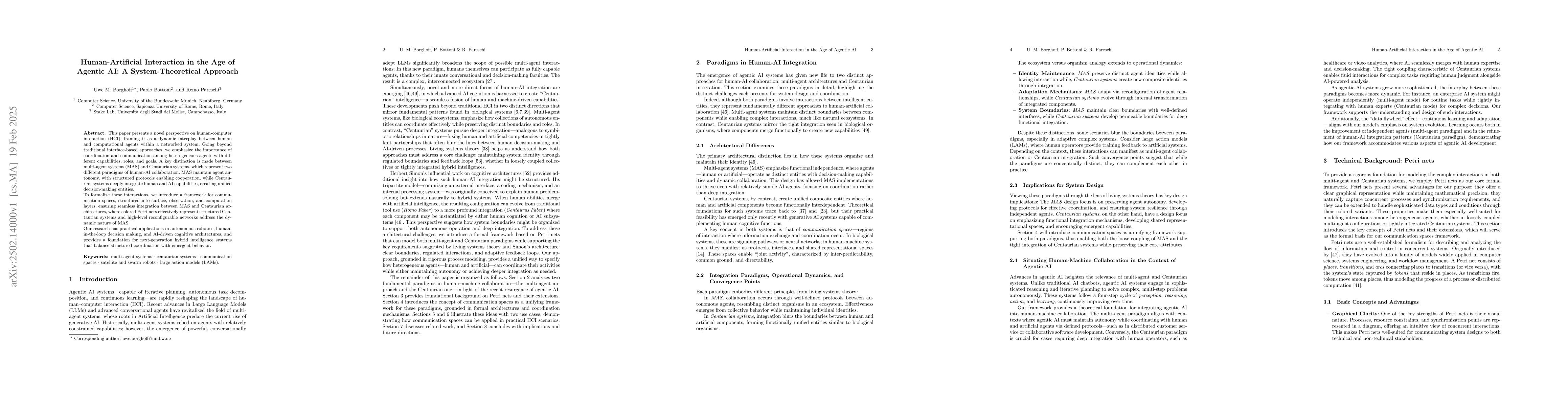 Thumbnail for Human-Artificial Interaction in the Age of Agentic AI: A
  System-Theoretical Approach