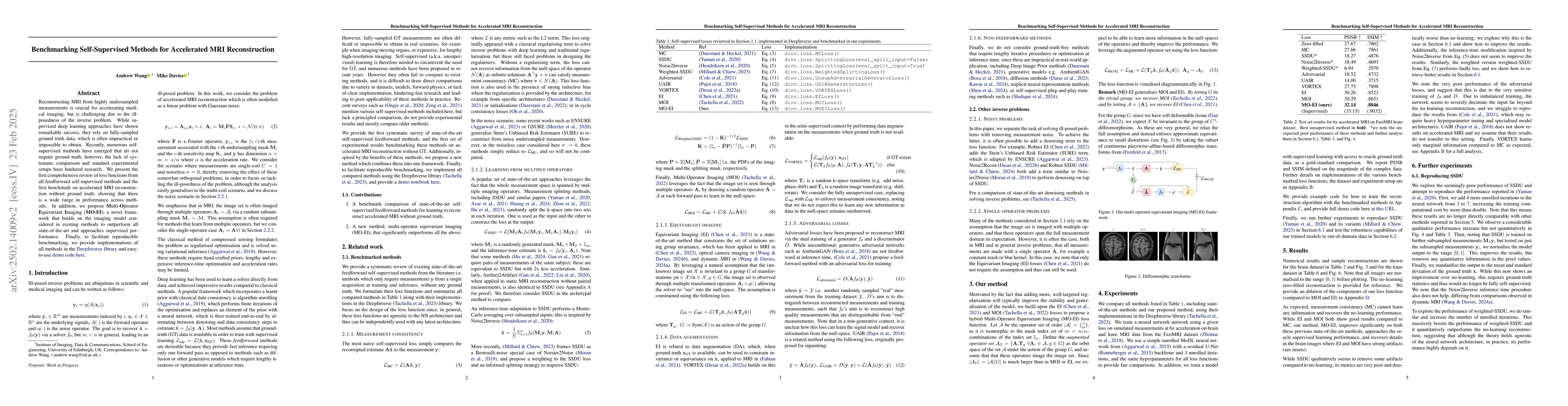 Thumbnail for Benchmarking Self-Supervised Methods for Accelerated MRI Reconstruction