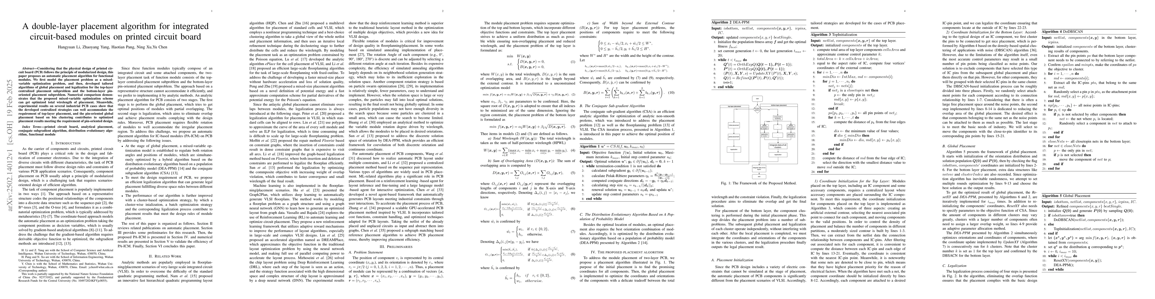 Thumbnail for A double-layer placement algorithm for integrated circuit-based modules
  on printed circuit board