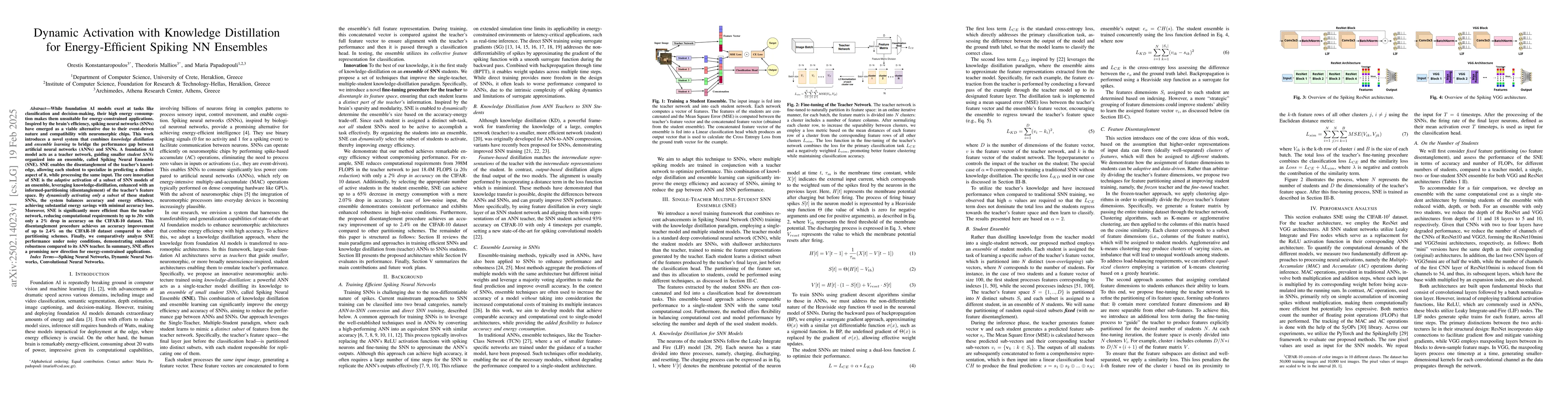 Thumbnail for Dynamic Activation with Knowledge Distillation for Energy-Efficient
  Spiking NN Ensembles