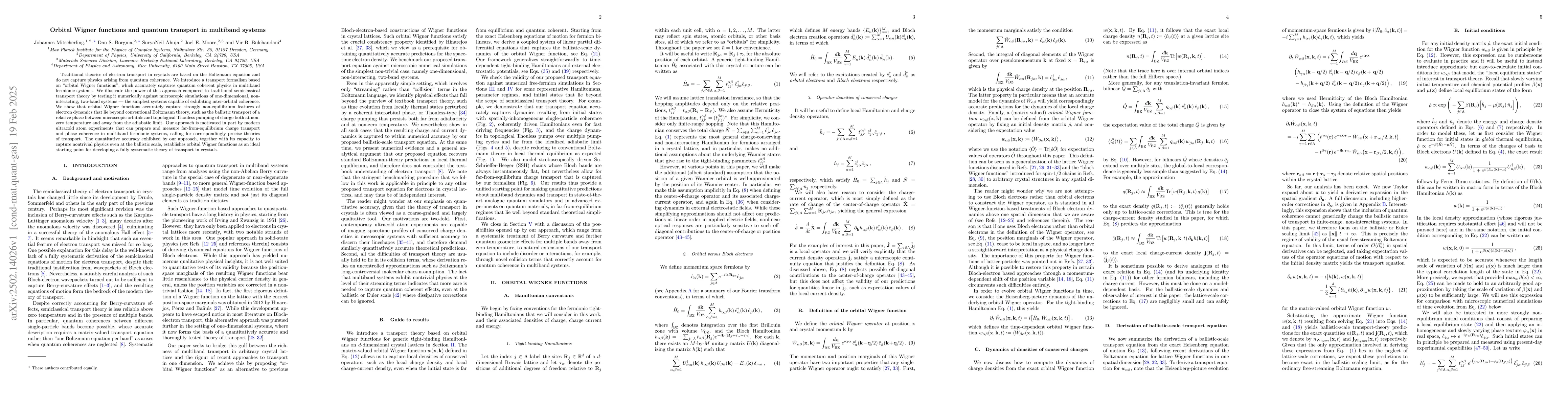 Thumbnail for Orbital Wigner functions and quantum transport in multiband systems