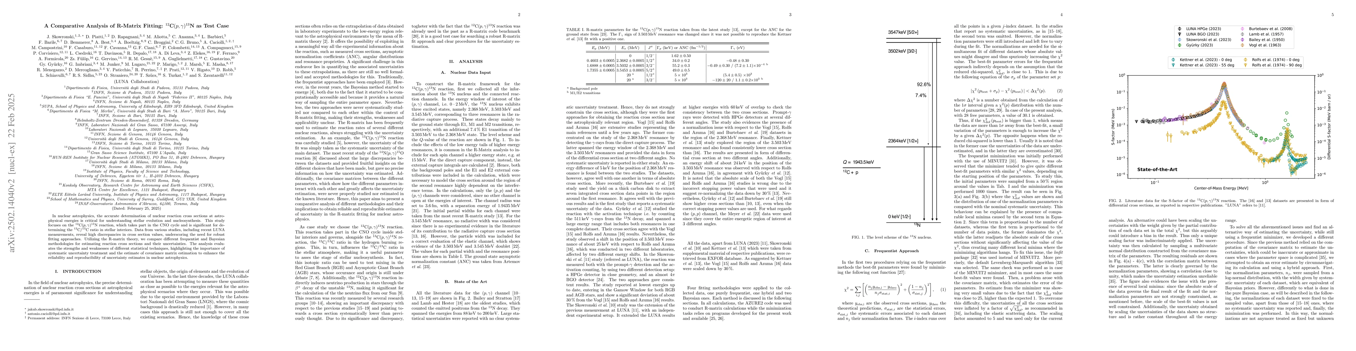 Thumbnail for A Comparative Analysis of R-Matrix Fitting:
  ${}^{12}$C$(p,γ)$${}^{13}$N as Test Case
