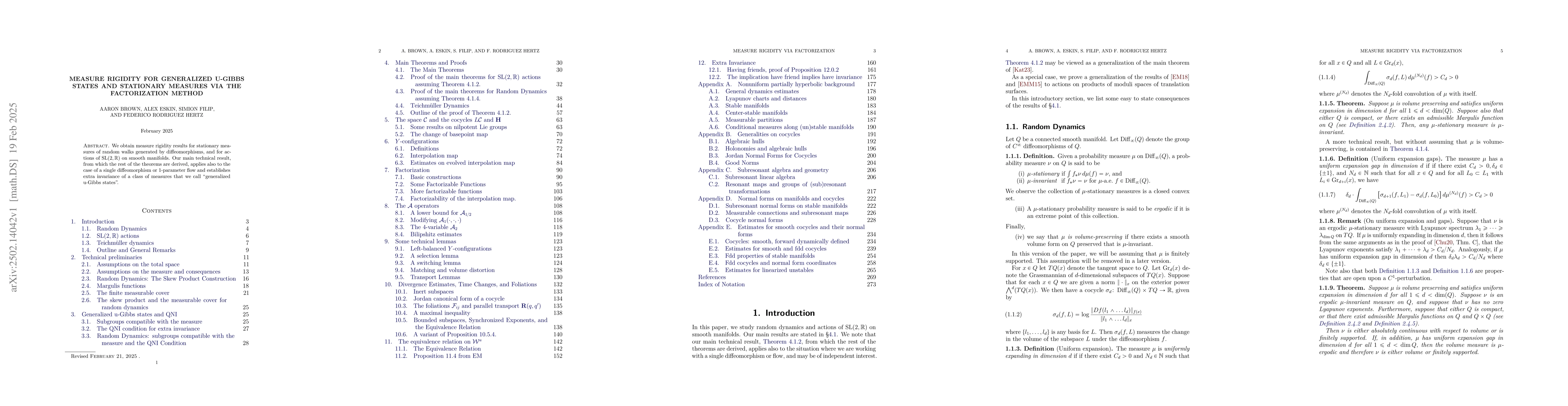 Thumbnail for Measure rigidity for generalized u-Gibbs states and stationary measures
  via the factorization method