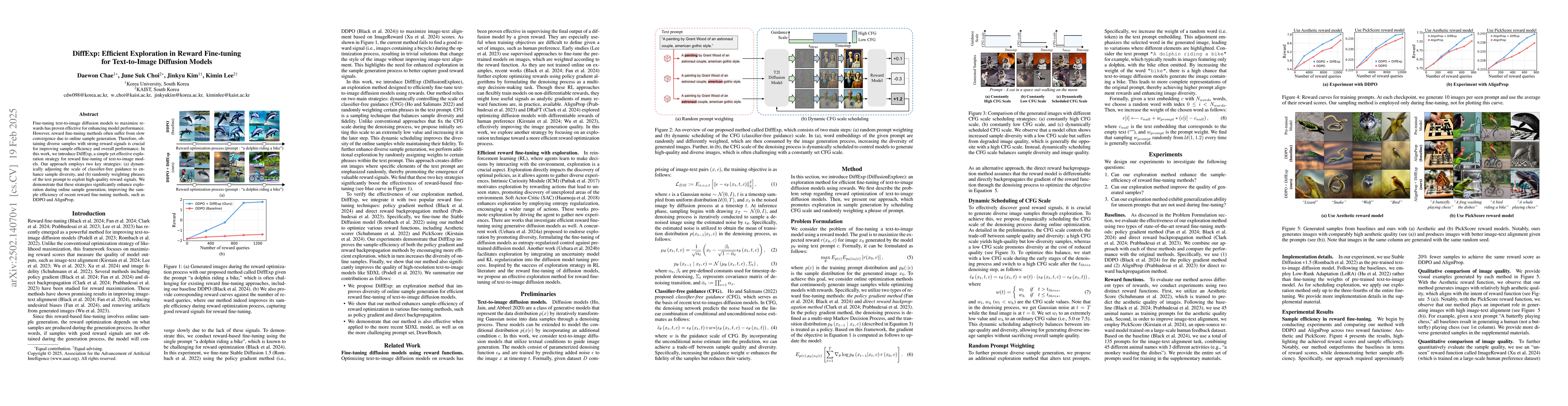 Thumbnail for DiffExp: Efficient Exploration in Reward Fine-tuning for Text-to-Image
  Diffusion Models