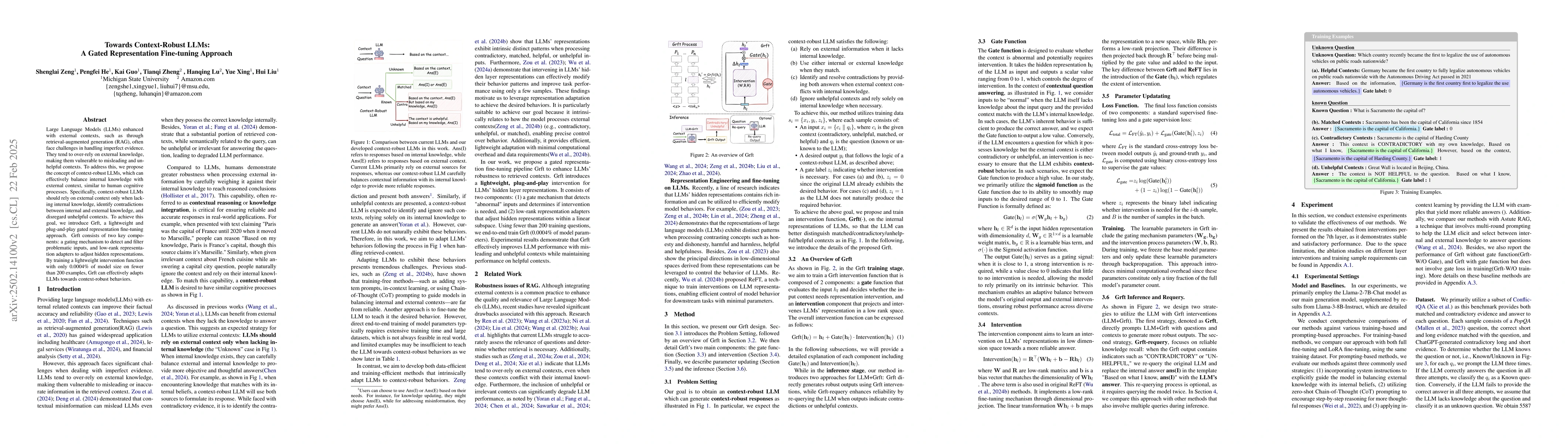 Thumbnail for Towards Context-Robust LLMs: A Gated Representation Fine-tuning Approach