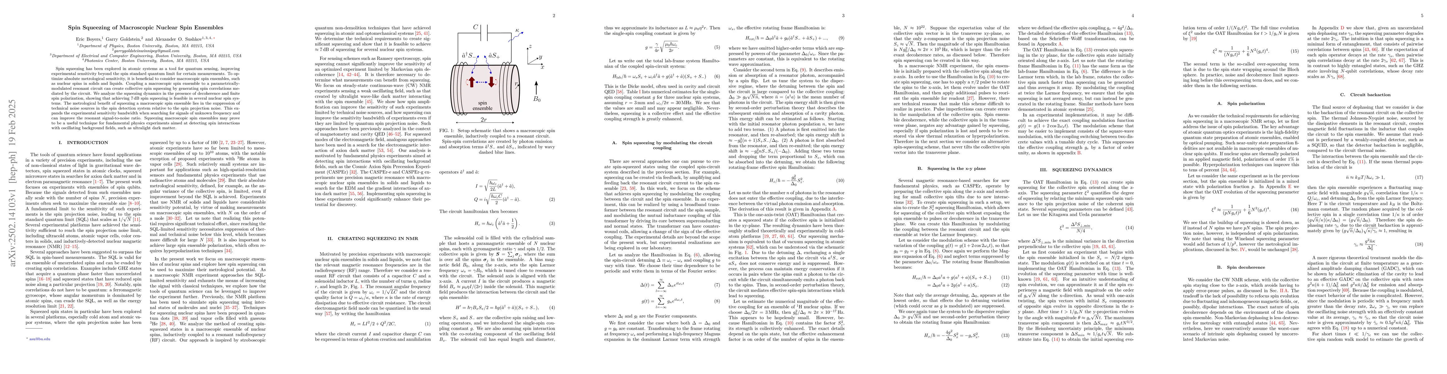 Thumbnail for Spin Squeezing of Macroscopic Nuclear Spin Ensembles