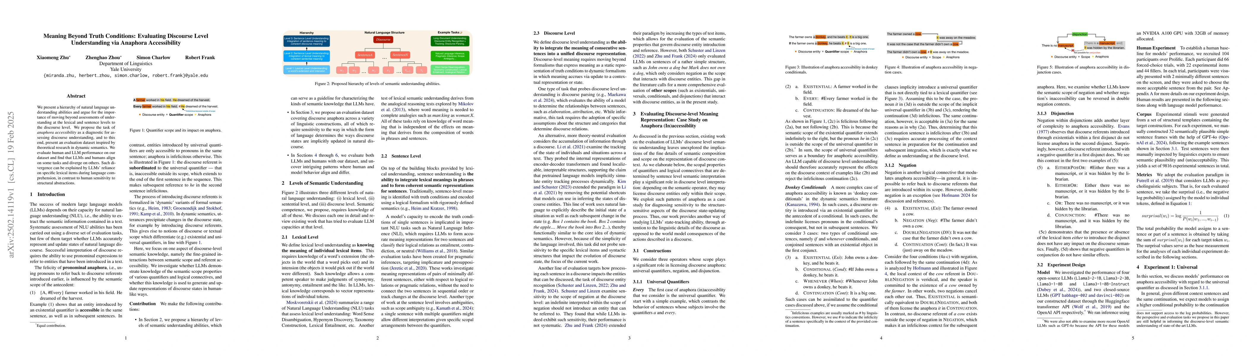 Thumbnail for Meaning Beyond Truth Conditions: Evaluating Discourse Level
  Understanding via Anaphora Accessibility