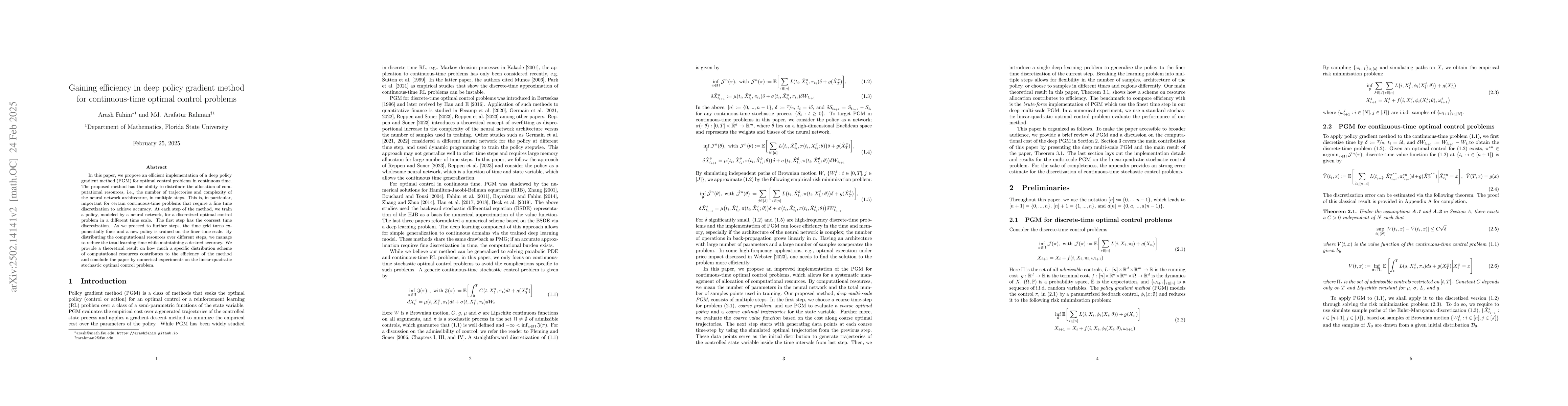 Thumbnail for Gaining efficiency in deep policy gradient method for continuous-time
  optimal control problems