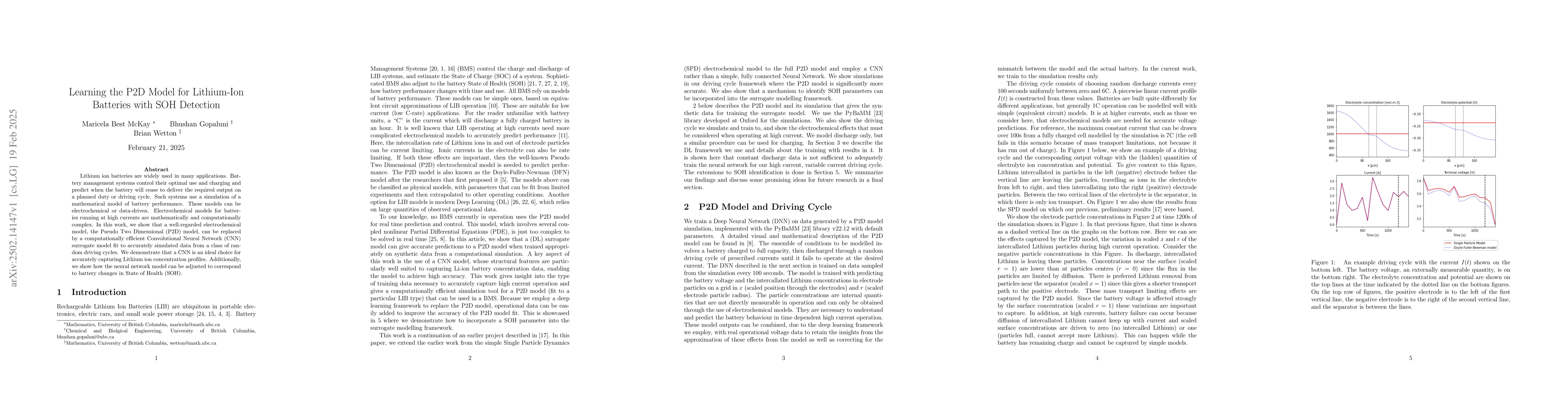 Thumbnail for Learning the P2D Model for Lithium-Ion Batteries with SOH Detection