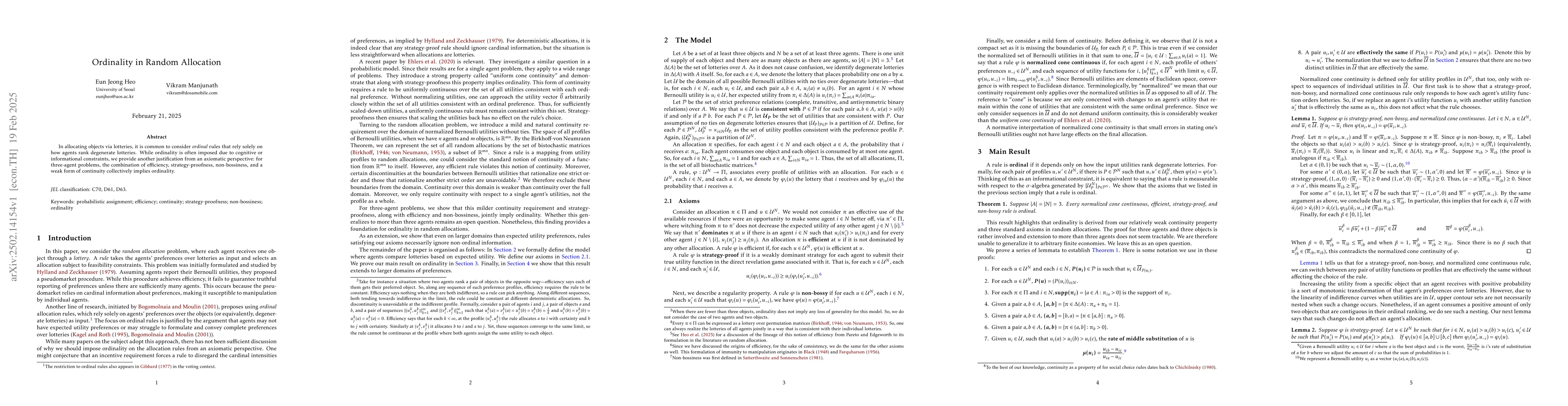 Thumbnail for Ordinality in Random Allocation