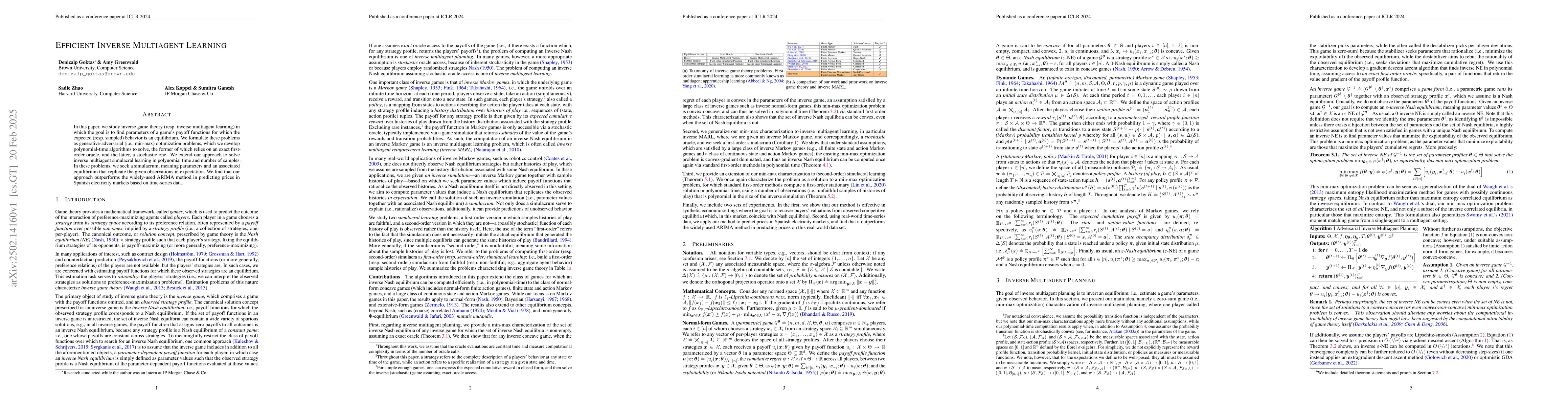 Thumbnail for Efficient Inverse Multiagent Learning