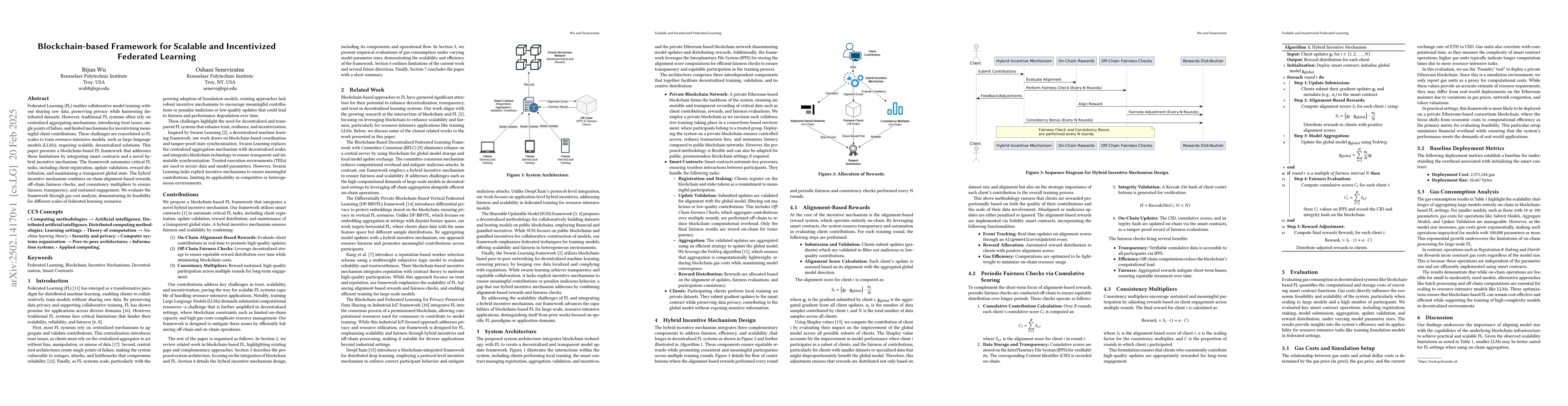 Thumbnail for Blockchain-based Framework for Scalable and Incentivized Federated
  Learning