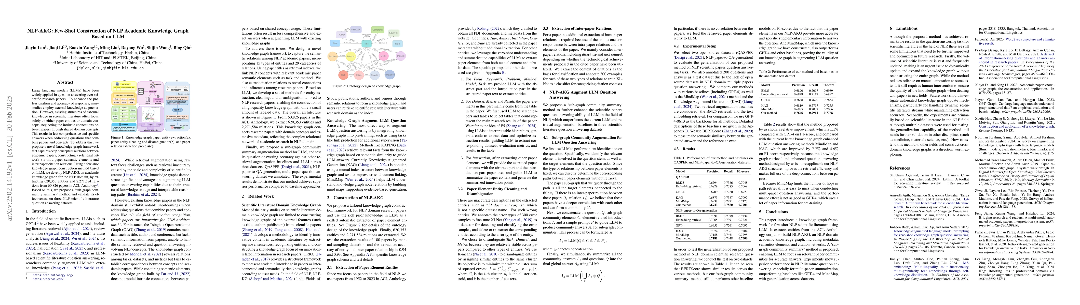 Thumbnail for NLP-AKG: Few-Shot Construction of NLP Academic Knowledge Graph Based on
  LLM