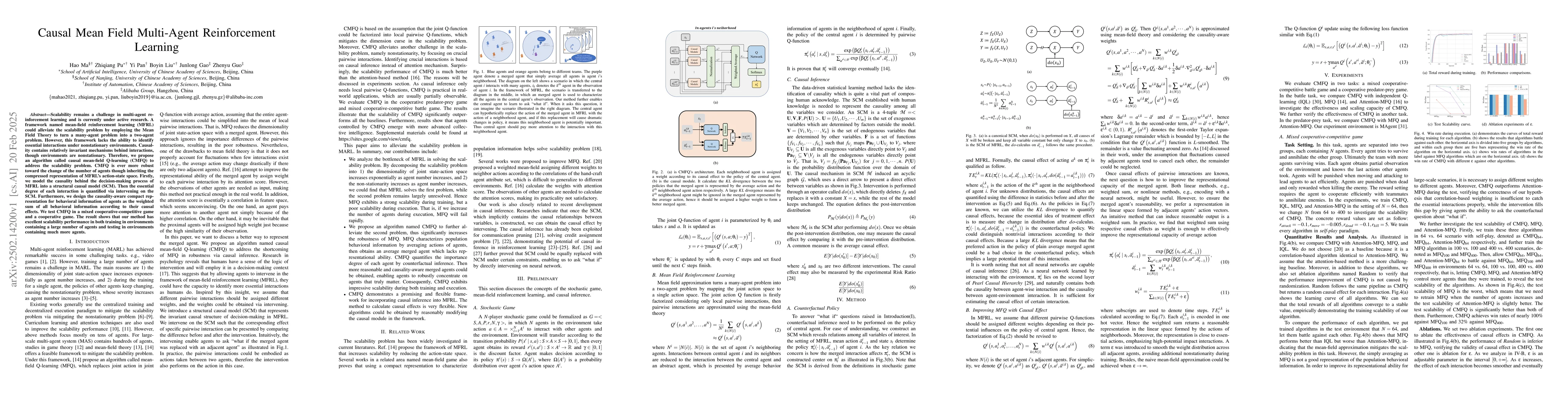 Thumbnail for Causal Mean Field Multi-Agent Reinforcement Learning