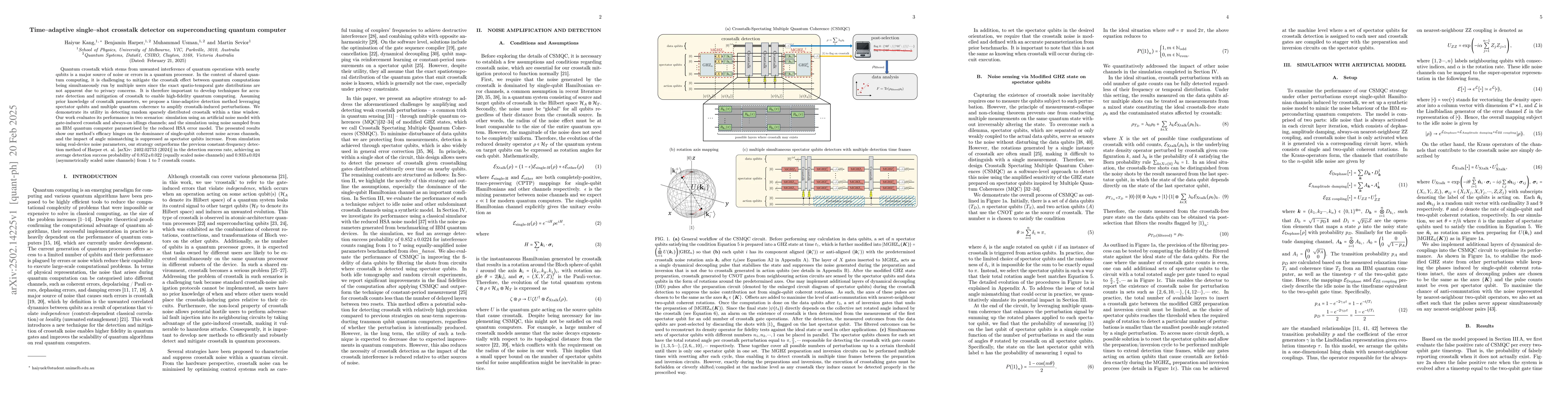 Thumbnail for Time-adaptive single-shot crosstalk detector on superconducting quantum
  computer