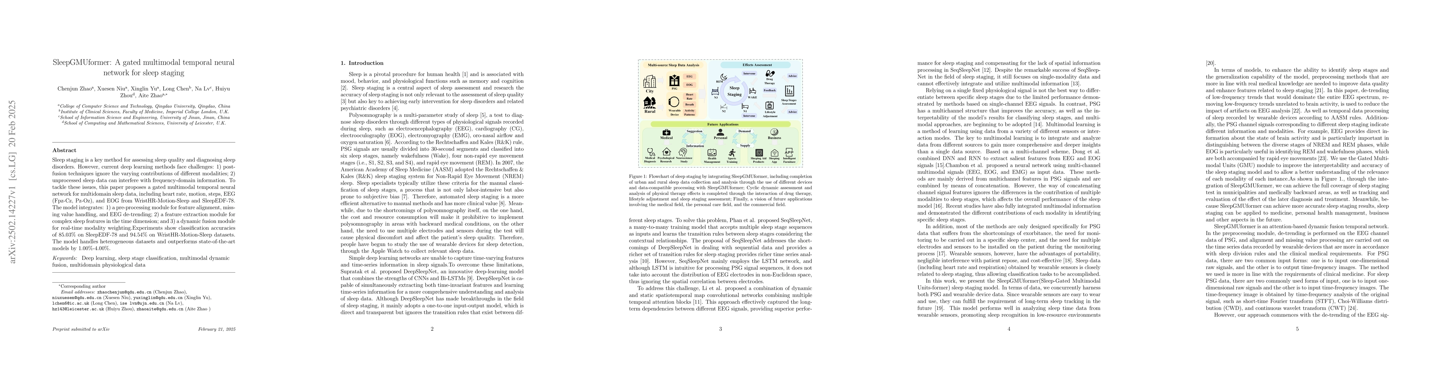 Thumbnail for SleepGMUformer: A gated multimodal temporal neural network for sleep
  staging