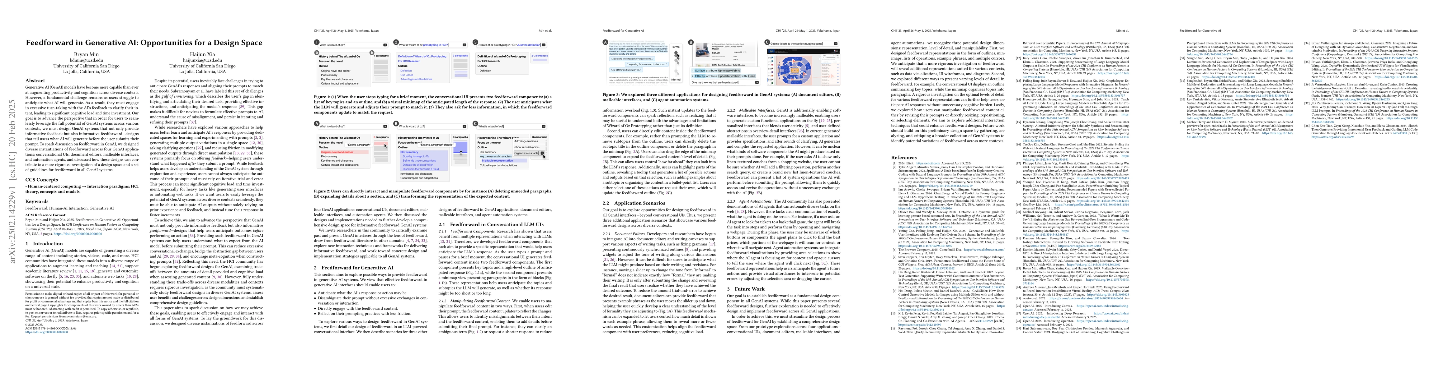 Thumbnail for Feedforward in Generative AI: Opportunities for a Design Space