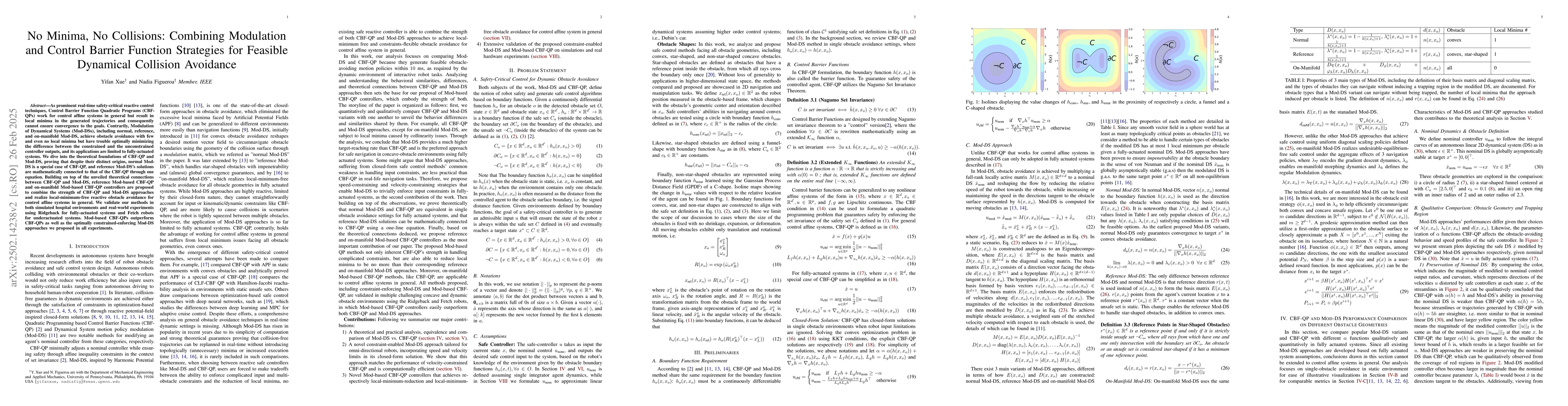 Thumbnail for No Minima, No Collisions: Combining Modulation and Control Barrier
  Function Strategies for Feasible Dynamical Collision Avoidance