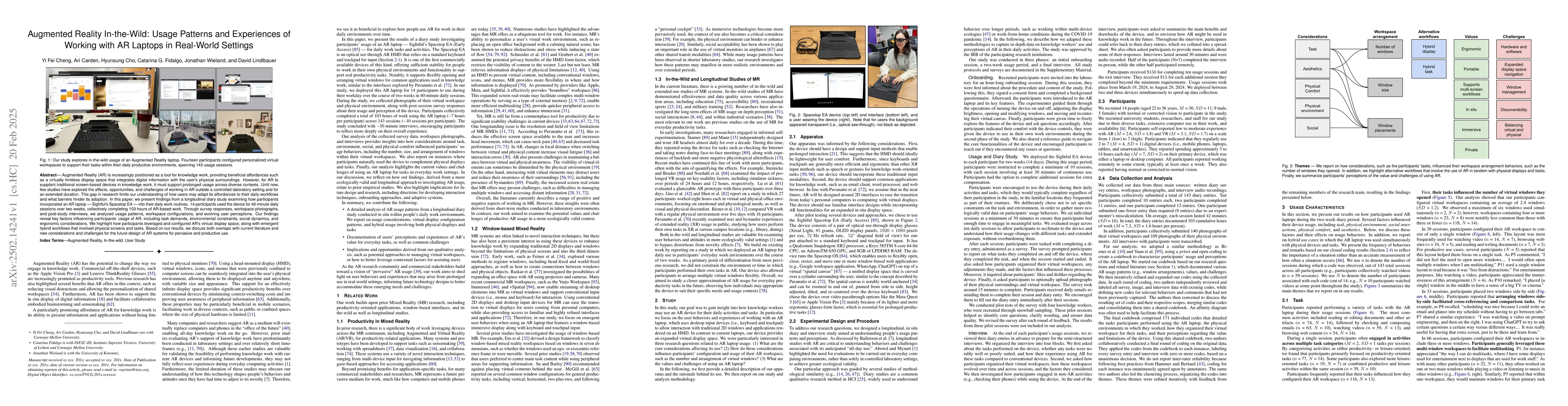 Thumbnail for Augmented Reality In-the-Wild: Usage Patterns and Experiences of Working
  with AR Laptops in Real-World Settings