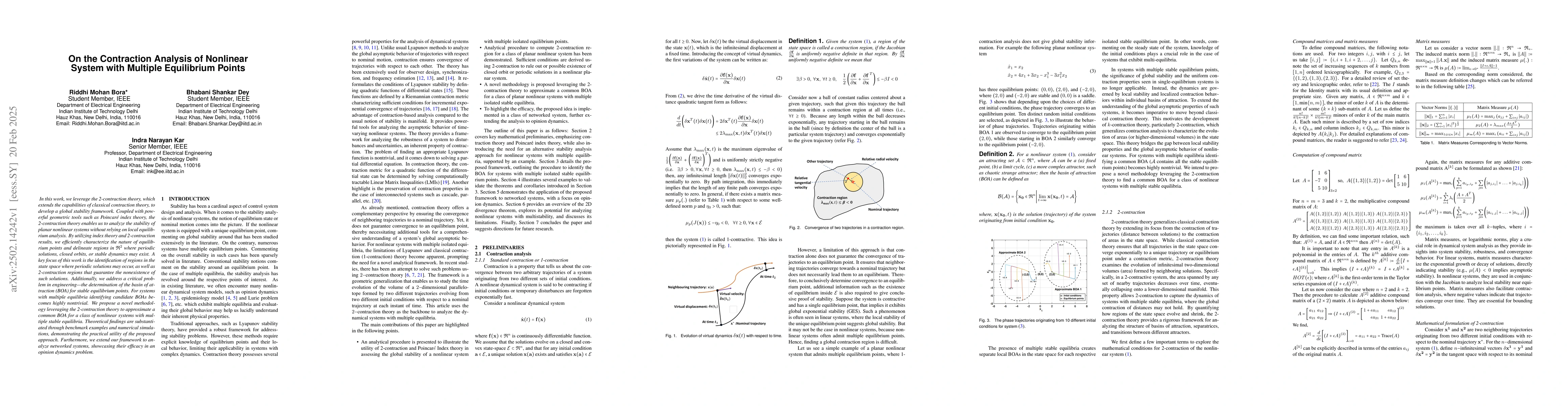 Thumbnail for On the Contraction Analysis of Nonlinear System with Multiple
  Equilibrium Points