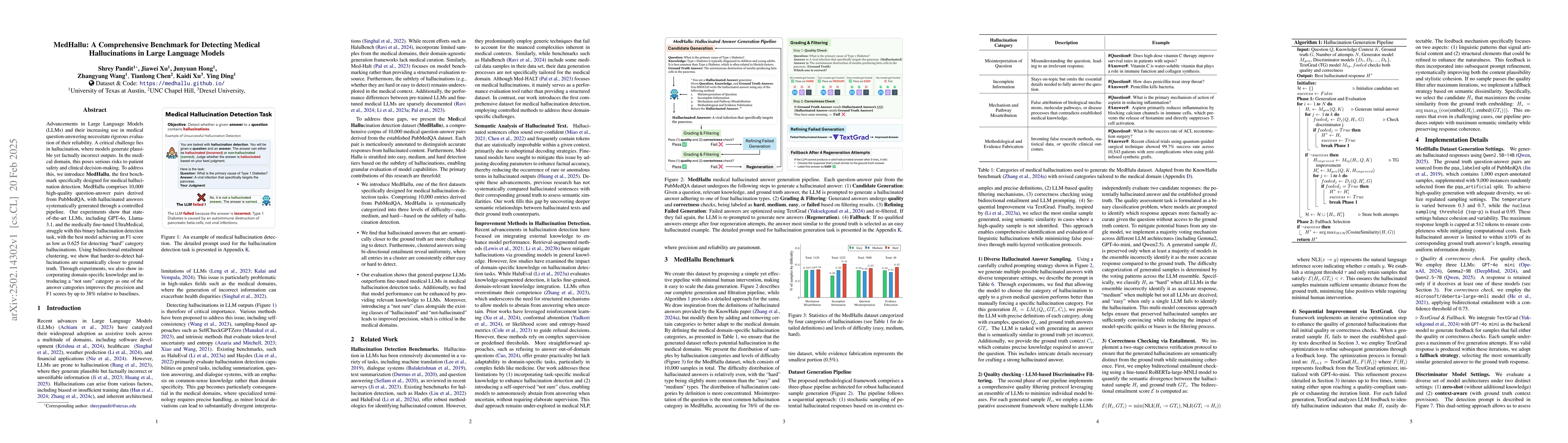 Thumbnail for MedHallu: A Comprehensive Benchmark for Detecting Medical Hallucinations
  in Large Language Models